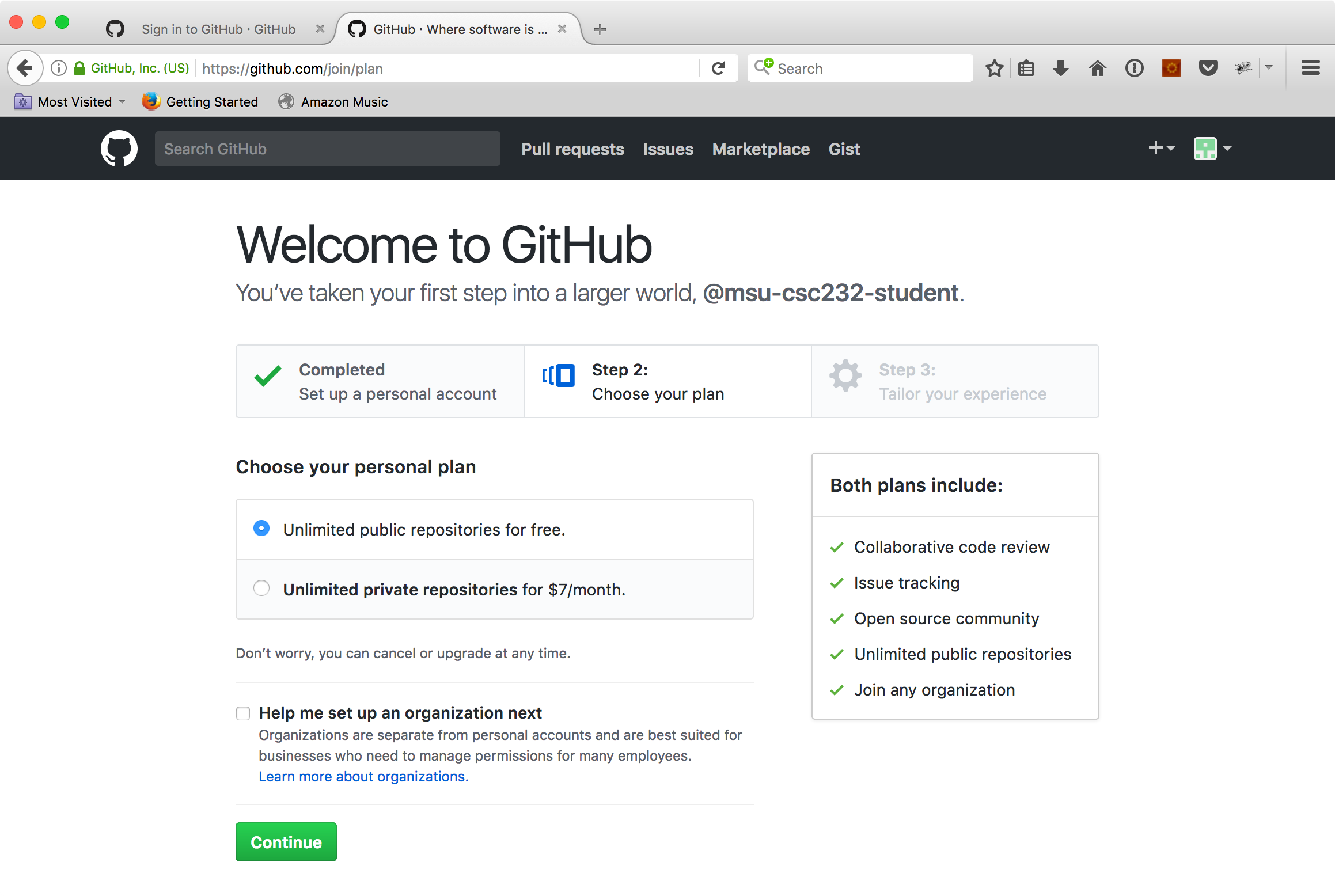 Lab -1: Introduction to git | msu-csc232-labnegative1
